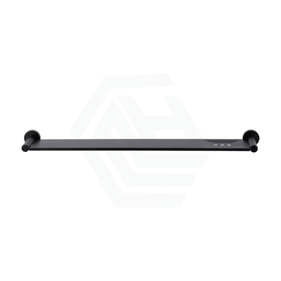 Meir 600mm Round Matt Black Bathroom Shelf