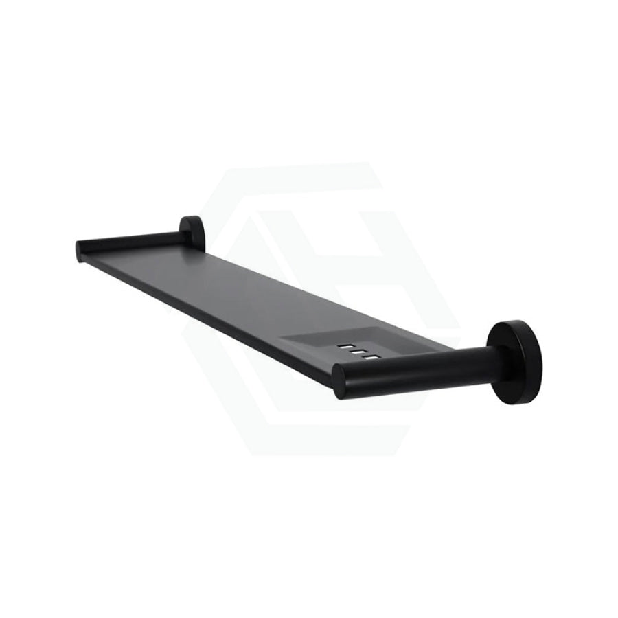 Meir 600mm Round Matt Black Bathroom Shelf