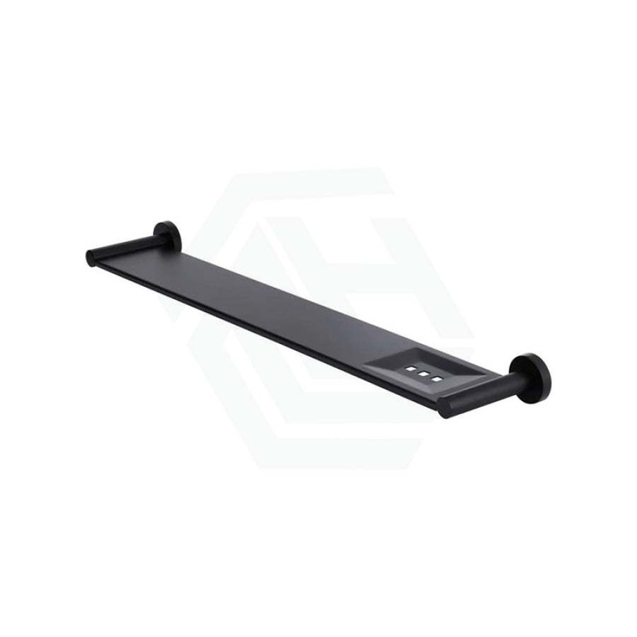 Meir 600mm Round Matt Black Bathroom Shelf