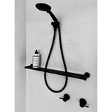 Meir 600mm Round Matt Black Bathroom Shelf