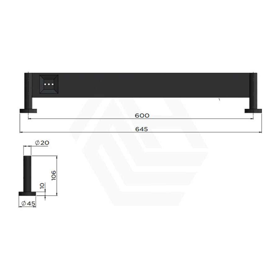 Meir 600mm Round Matt Black Bathroom Shelf