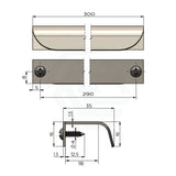 Meir Öppen Edge-Pull 75/150/300mm Cabinet Handle (Brushed) Variant Colour Available