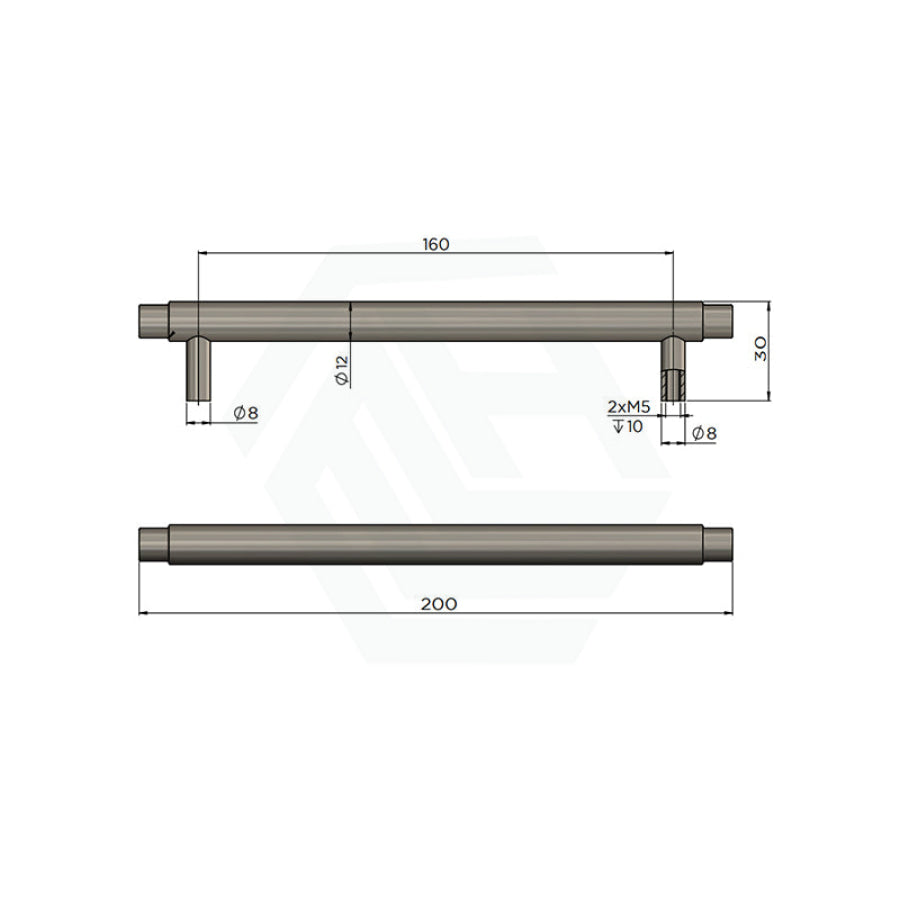 Meir Öppen Round Pull 200/328/520mm Cabinet Handle (Brushed) Variant Colour Available