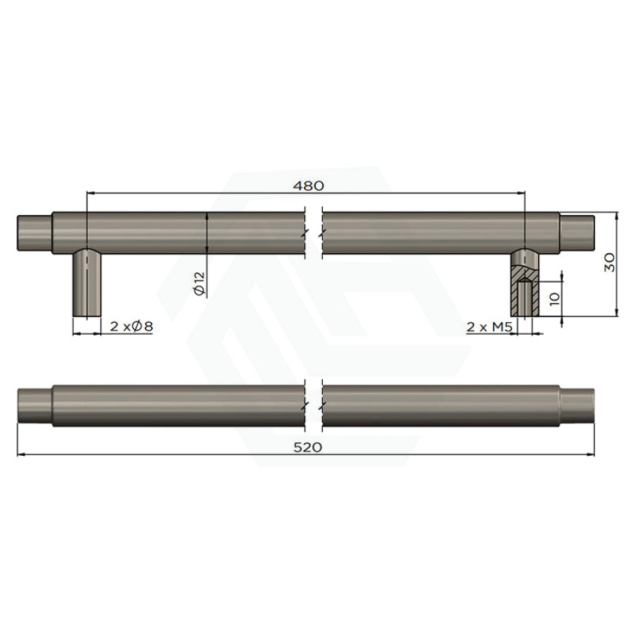 Meir Öppen Round Pull 200/328/520mm Cabinet Handle (Brushed) Variant Colour Available