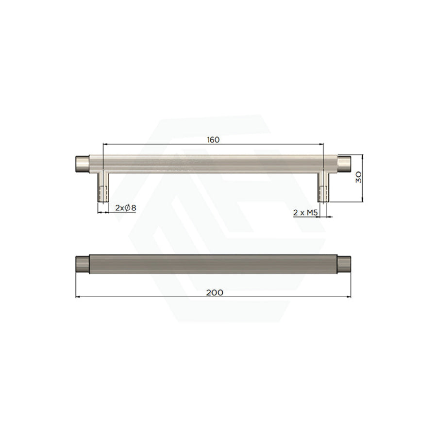 Meir Öppen Round Pull 200/328/520mm Cabinet Handle (Linear Knurled) Variant Colour Available