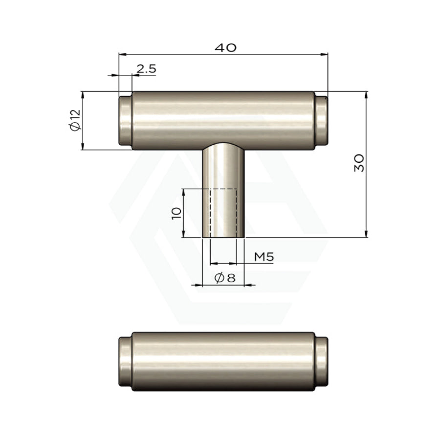 Meir Öppen T-Pull Cabinet Handle (Brushed) Variant Colour Available