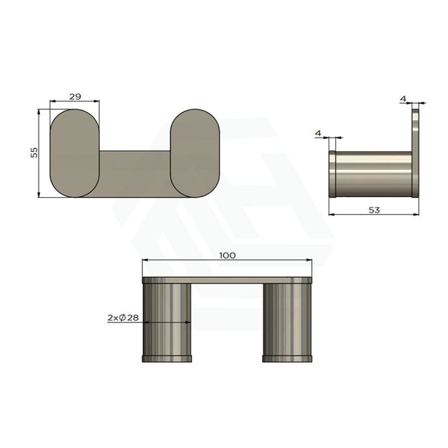 Meir Curvaé Stainless Steel Double Robe Hook Variant Colour Available