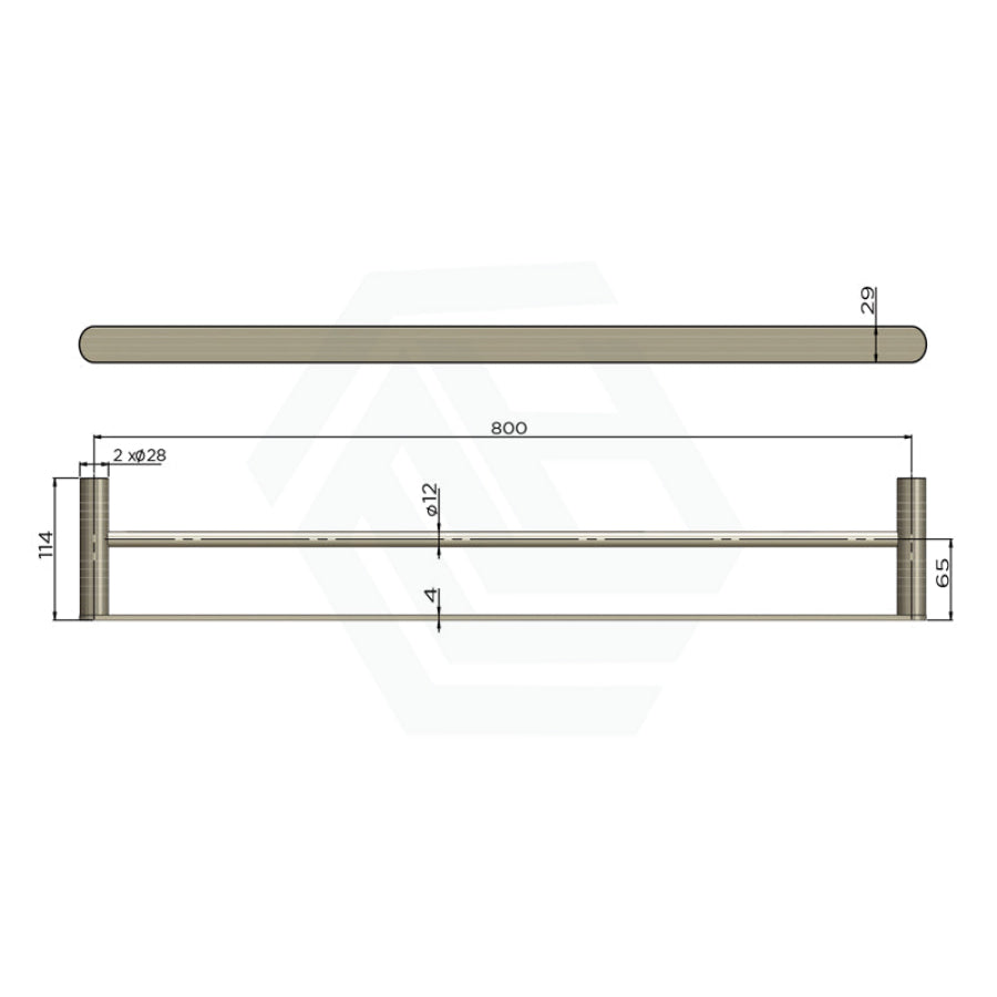 Meir Curvaé 600/800mm Stainless Steel Double Towel Rail Variant Colour Available