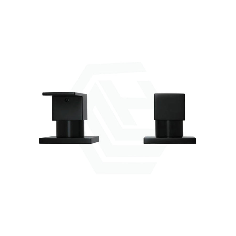 Meir Square Matt Black Quarter-Turn Wall Top Assemblies