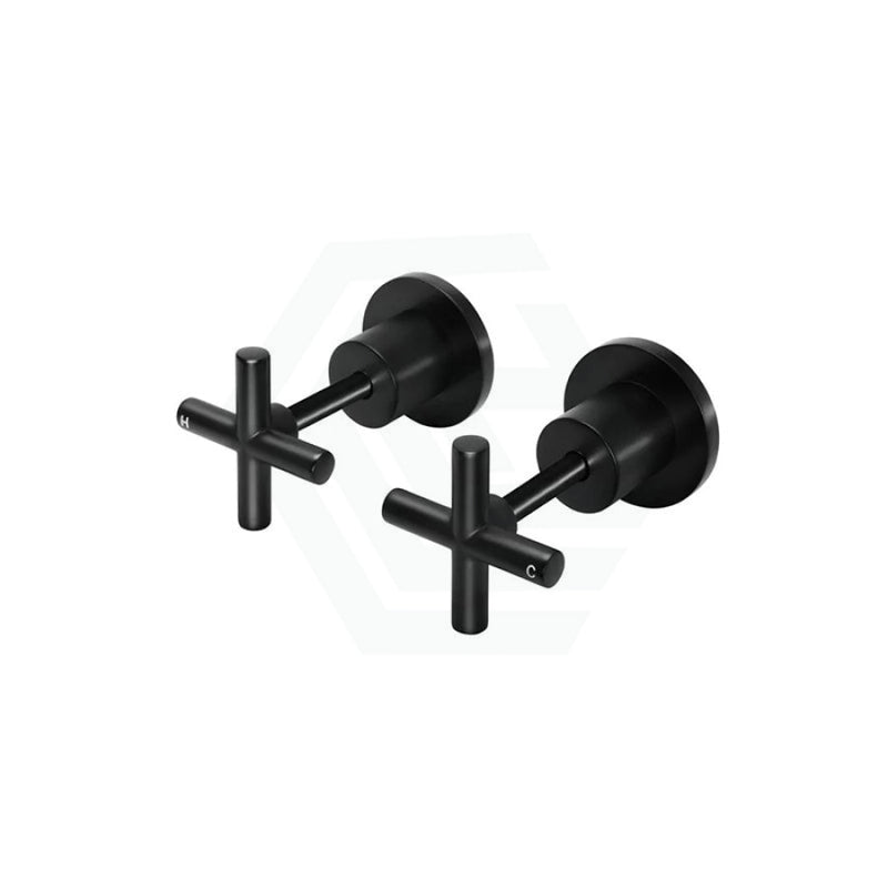 Meir Round Cross Handle Jumper Valve Wall Top Assemblies Variant Colour Available Matt Black