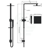 Meir Square Matt Black Twin Shower Set Top Water Inlet Showers