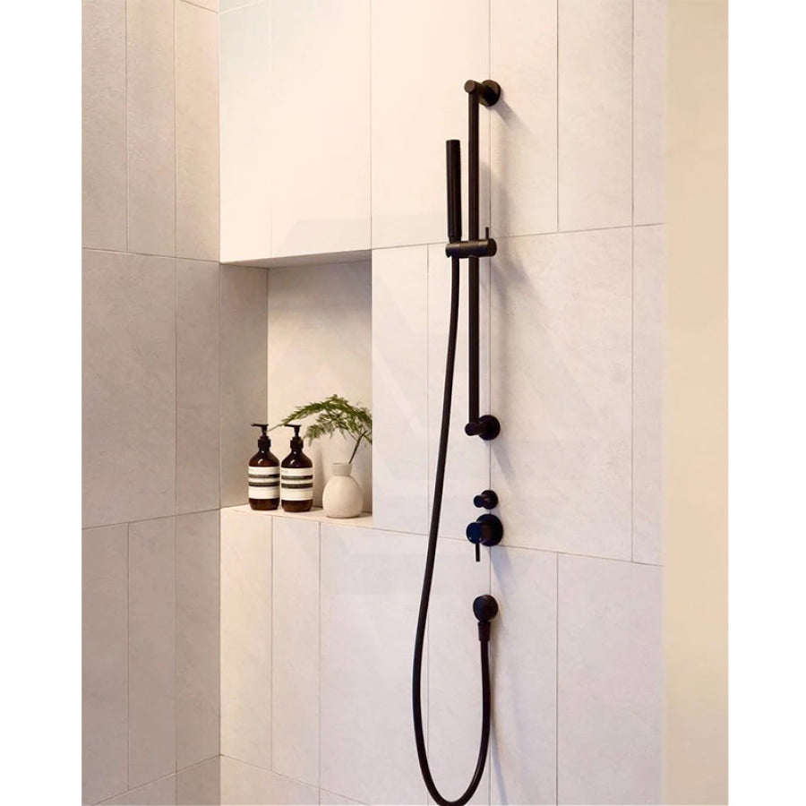 Meir Round Hand Shower On Rail Column Variant Colour Available With Handheld