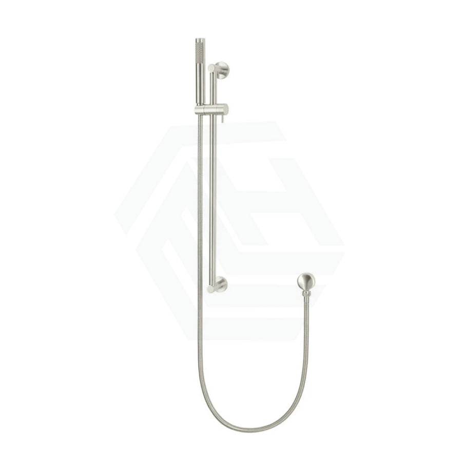 Meir Round Hand Shower On Rail Column Variant Colour Available Brushed Nickel With Handheld