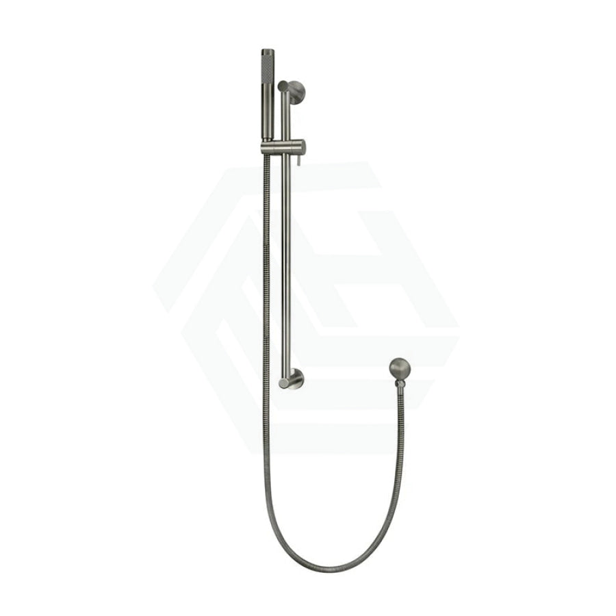 Meir Round Hand Shower On Rail Column Variant Colour Available Gunmetal Grey With Handheld