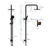 Meir 200/300Mm Round Twin Shower Set With Three Function Handheld Universal Water Inlet Variant