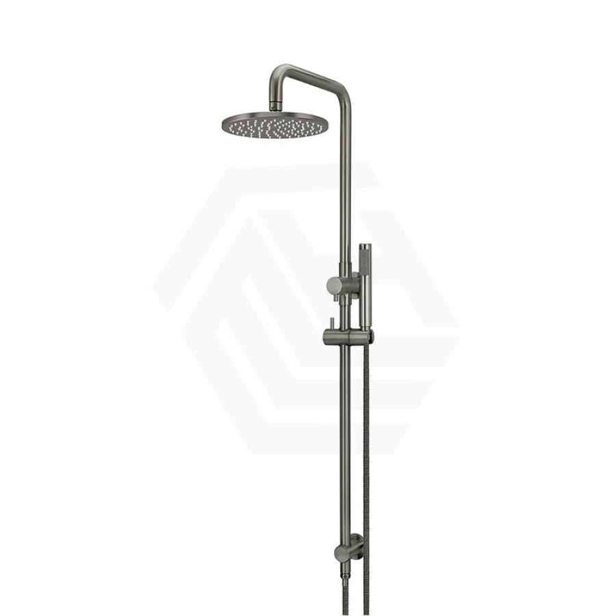 Meir 200/300Mm Round Twin Shower Set Universal Water Inlet Variant Colour Available Gunmetal Grey /