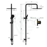 Meir 200/300Mm Round Twin Shower Set With Three Function Handheld Universal Water Inlet Variant