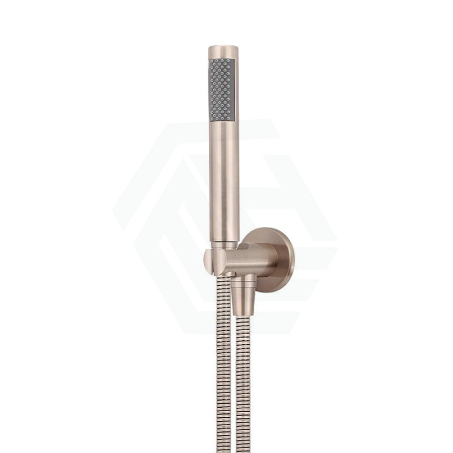 Meir Round Hand Shower On Fixed Bracket Variant Colour Available Champagne Handheld Sets