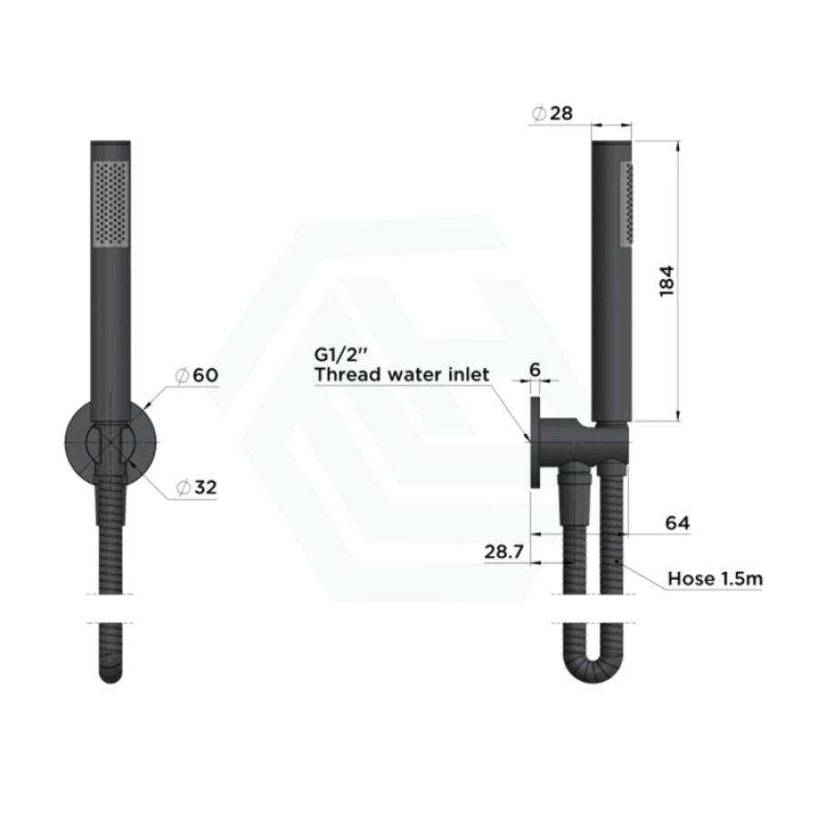 Meir Round Hand Shower On Fixed Bracket Variant Colour Available Handheld Sets