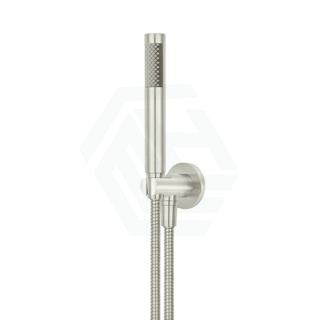 Meir Round Hand Shower On Fixed Bracket Variant Colour Available Brushed Nickel Handheld Sets