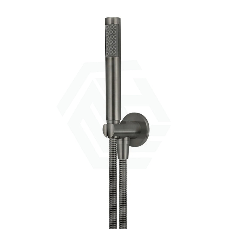 Meir Round Hand Shower On Fixed Bracket Variant Colour Available Gunmetal Grey Handheld Sets