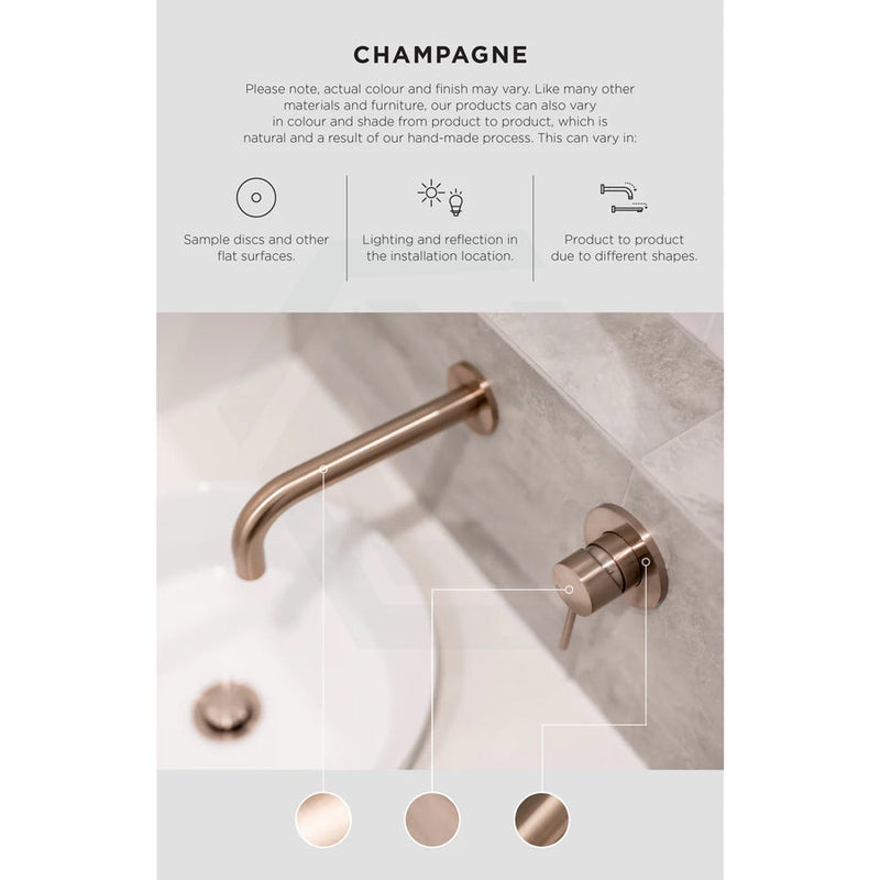 Meir 300Mm Round Ceiling Shower Arm Champagne Solid Brass Arms