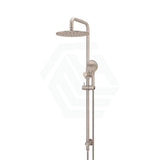 Meir 300Mm Round Champagne Twin Shower Station Universal Water Inlet 3 Functions Handheld Chrome