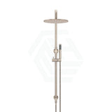 Meir 300Mm Round Champagne Twin Shower Station Universal Water Inlet Tiger Bronze Showers