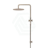 Meir 300Mm Round Champagne Twin Shower Station Universal Water Inlet Tiger Bronze Showers