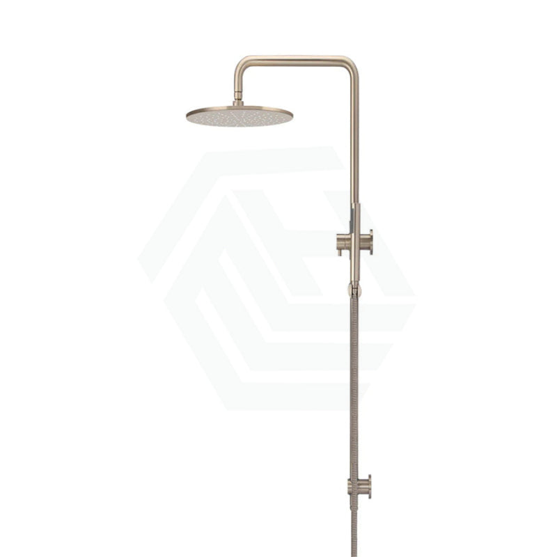 Meir 300Mm Round Champagne Twin Shower Station Universal Water Inlet Tiger Bronze Showers