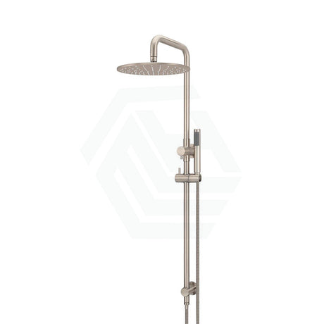 Meir 300Mm Round Champagne Twin Shower Station Universal Water Inlet Tiger Bronze Showers