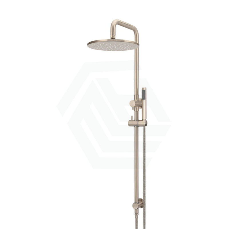 Meir 300Mm Round Champagne Twin Shower Station Universal Water Inlet Tiger Bronze Showers