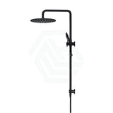 Meir 300Mm Round Matte Black Twin Shower Station Universal Water Inlet 3 Functions Handheld Showers