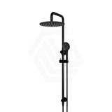 Meir 300Mm Round Matte Black Twin Shower Station Universal Water Inlet 3 Functions Handheld Showers