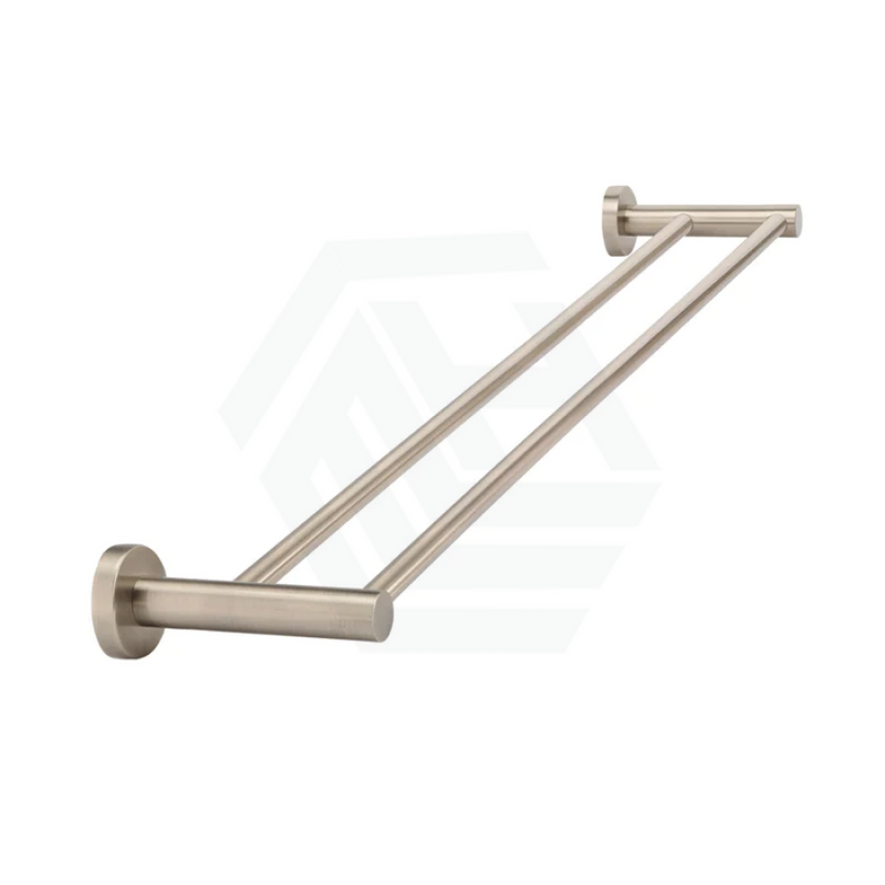 Meir 600Mm Round Champagne Double Towel Rail Wall Top Assemblies