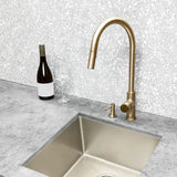 Meir Champagne Round Pinless Piccola 360¡ã Swivel Pull Out Kitchen Mixer Tap Sink Mixers