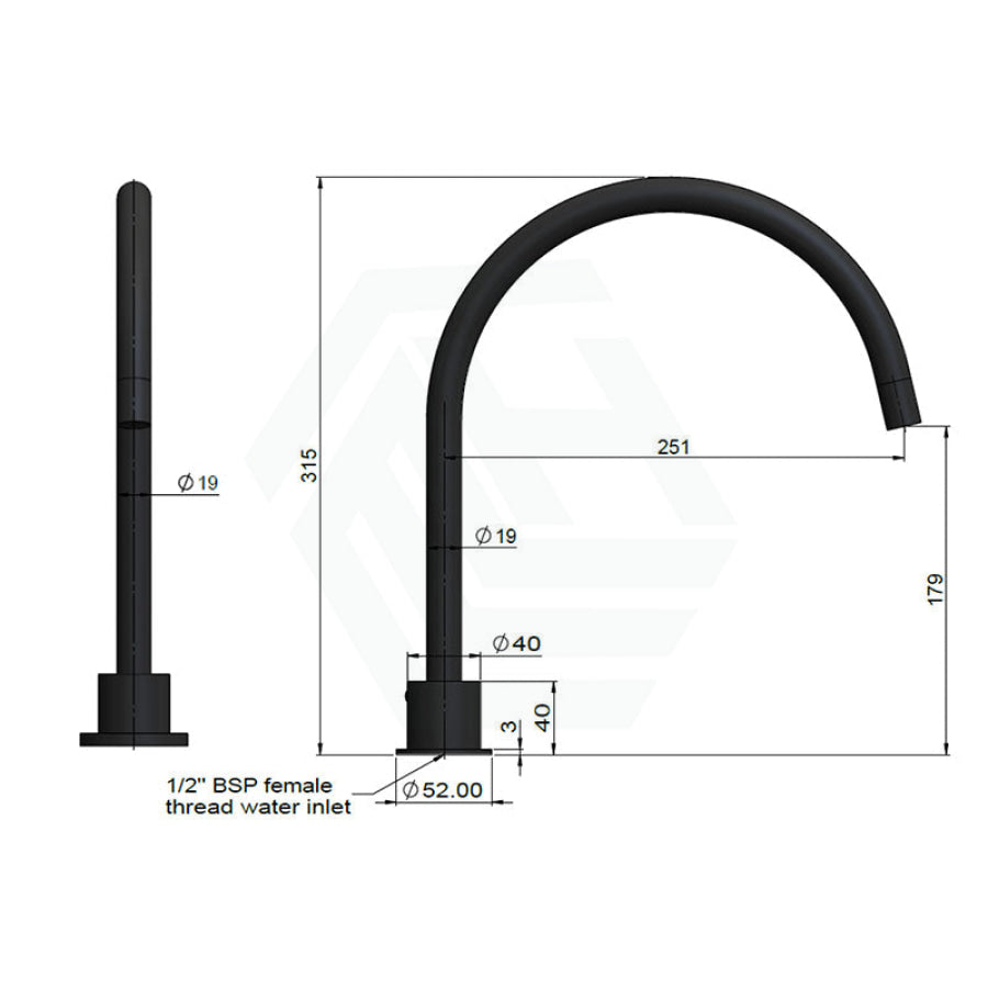 Meir Chrome Round Gooseneck High - Rise Swivel Hob Spout Basin/Bath Outlet Water Spouts