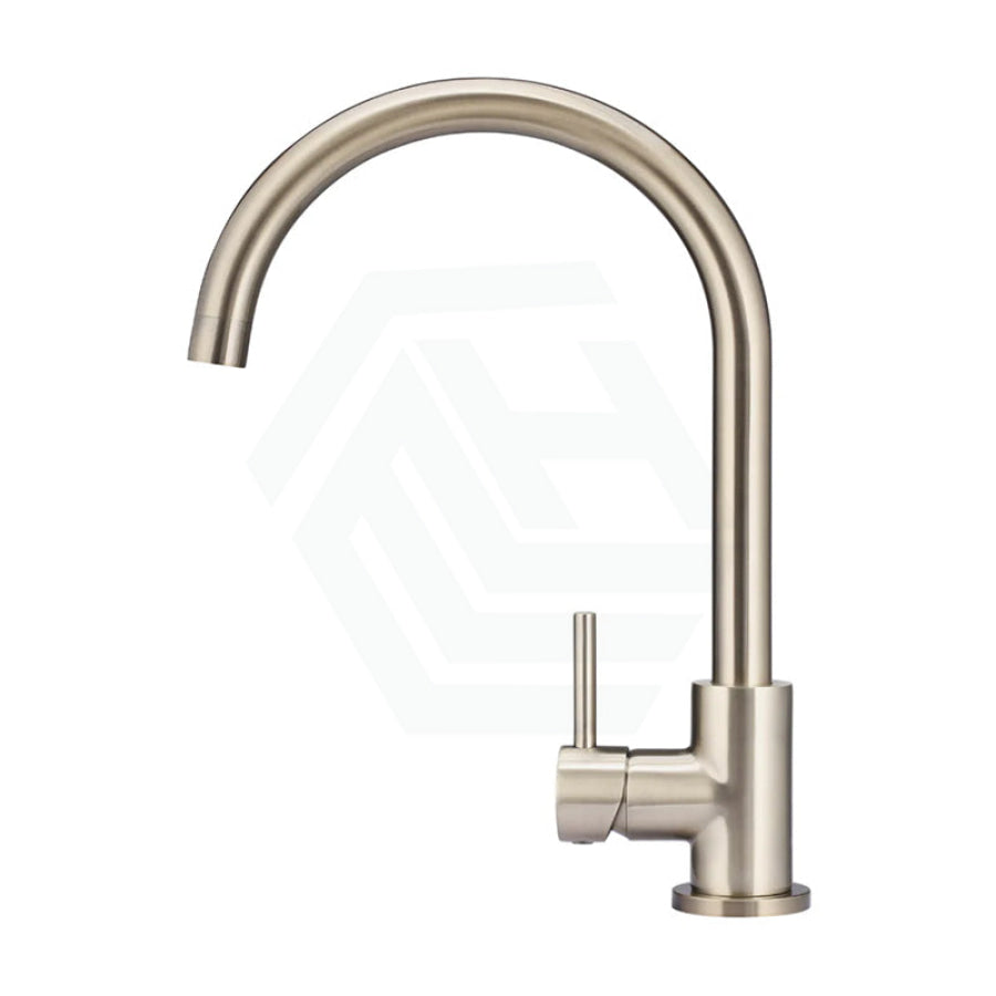 Meir Gooseneck Round Champagne 360° Swivel Kitchen Mixer Tap Sink Mixers