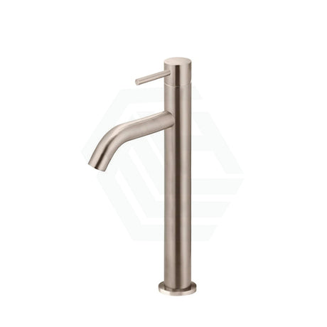 Meir Piccola Champagne Tall Basin Mixer Tap With 130Mm Spout Solid Brass Mixers