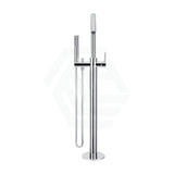 Meir Round Chrome Freestanding Bath Spout And Hand Shower Floor Mounted Mixers