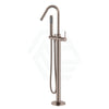 Meir Round Freestanding Bath Spout And Hand Shower Champagne Floor Mounted Mixers