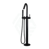 Meir Round Matt Black Freestanding Bath Spout And Hand Shower Floor Mounted Mixers