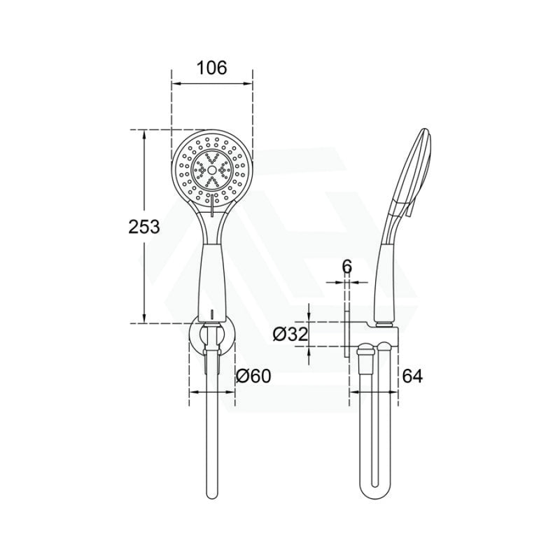 Meir Round Three Function Hand Shower On Fixed Bracket Champagne Handheld Sets