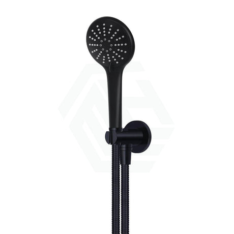 Meir Round Three Function Hand Shower On Fixed Bracket Matte Black Handheld Sets