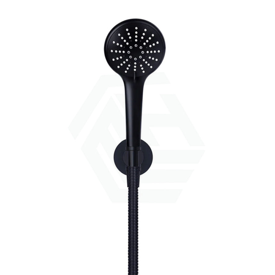 Meir Round Three Function Hand Shower On Fixed Bracket Matte Black Handheld Sets