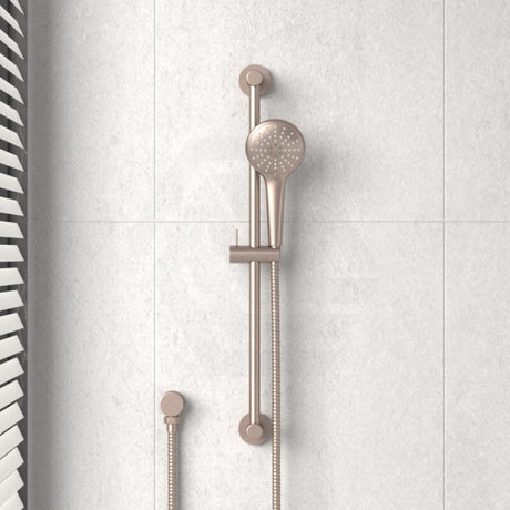 Meir Round Three Function Hand Shower On Rail Column Champagne With Handheld