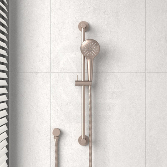 Meir Round Three Function Hand Shower On Rail Column Champagne With Handheld