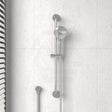 Meir Round Three Function Hand Shower On Rail Column Chrome With Handheld