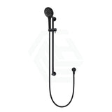 Meir Round Three Function Hand Shower On Rail Column Matte Black With Handheld