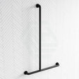 Metlam 1100X700Mm Left/Right Hand Offset Flush Mount Shower Grab Rail In Designer Black